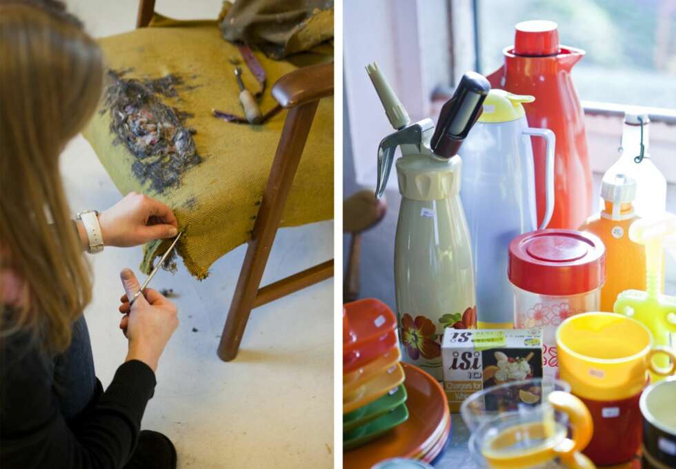 Stiftelsen Reto hjelper folk som sliter med avhengighet, eller bare trenger hjelp. Mens de er under behandling, får de oppgaver på gården, som for eksempel redesign på bakrommet. Interiør fra hine dager er fargerike innslag i butikken, som selger mest av det som passer innenfor interiørstilene nostalgi og retro. Stiftelsen Reto hjelper folk som sliter med avhengighet, eller bare trenger hjelp. Mens de er under behandling, får de oppgaver på gården, som for eksempel redesign på bakrommet. Interiør fra hine dager er fargerike innslag i butikken, som selger mest av det som passer innenfor interiørstilene nostalgi og retro.