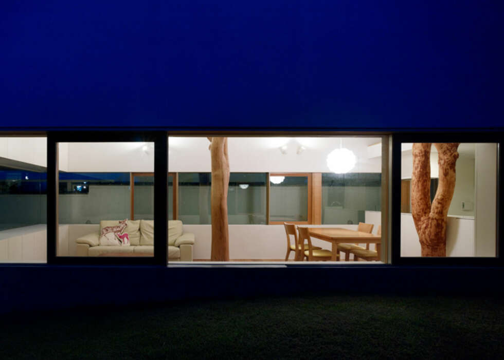 GJENBRUK: Arkitekten ønsket å ta vare på trærne familien hadde hatt i hagen i 35 år. Derfor ble de med inn. GJENBRUK: Arkitekten ønsket å ta vare på trærne familien hadde hatt i hagen i 35 år. Derfor ble de med inn.