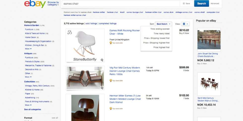 SMART KJØP: På Ebay kan du enkelt finne designmøbler til en relativt rimelig penge. Det selges også en del kopier, men det opplyser selger som regel om. SMART KJØP: På Ebay kan du enkelt finne designmøbler til en relativt rimelig penge. Det selges også en del kopier, men det opplyser selger som regel om.