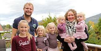 SAMMEN: Ingvild er takknemlig for den store familien: Brede, Martine, Nicoline, Hermine og tvillingene Ulrikke og Henriette. SAMMEN: Ingvild er takknemlig for den store familien: Brede, Martine, Nicoline, Hermine og tvillingene Ulrikke og Henriette.