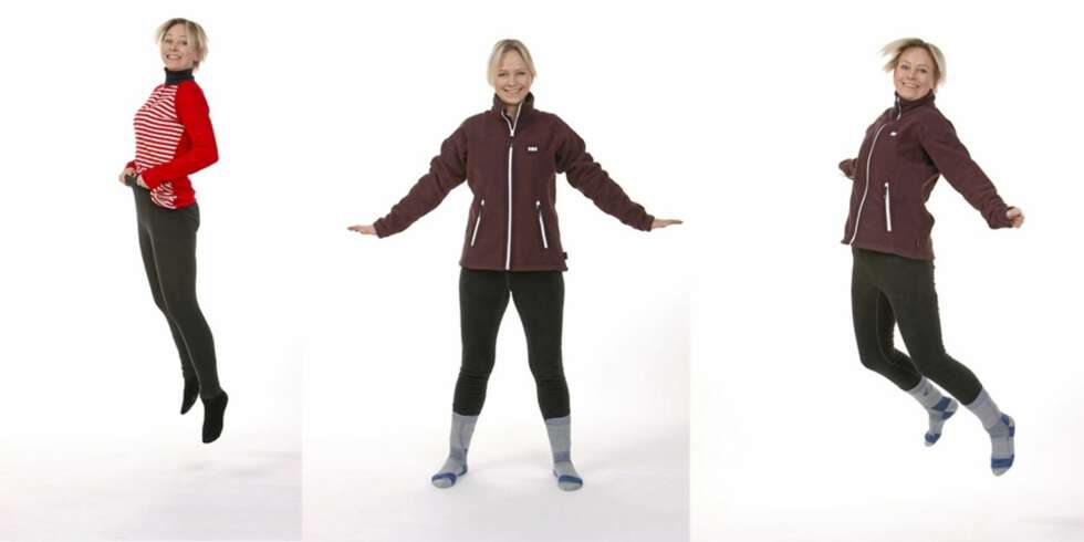 FLEECE LAG: PÅ med fleecebuksa og fleecejakka. Dette er fra Helly Hansen. Veil. pris kr 599 for jakke og kr 499 for bukse. Tykke ullsokker fra Ulvang kr 149. FLEECE LAG: PÅ med fleecebuksa og fleecejakka. Dette er fra Helly Hansen. Veil. pris kr 599 for jakke og kr 499 for bukse. Tykke ullsokker fra Ulvang kr 149.