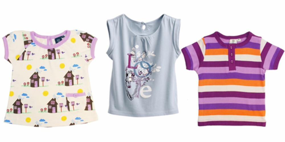 T-skjorte med hus, kr 299, fra <a href="http://www.rakkaren.no">rakkaren.no</a>. Lys t-skjorte, kr 39,50, fra <a href="http://www.ellos.no">ellos.no</a>.Stripete t-skjorte, kr 159, fra <a href="http://www.trebjorner.no">trebjorner.no</a>. T-skjorte med hus, kr 299, fra <a href="http://www.rakkaren.no">rakkaren.no</a>. Lys t-skjorte, kr 39,50, fra <a href="http://www.ellos.no">ellos.no</a>.Stripete t-skjorte, kr 159, fra <a href="http://www.trebjorner.no">trebjorner.no</a>.