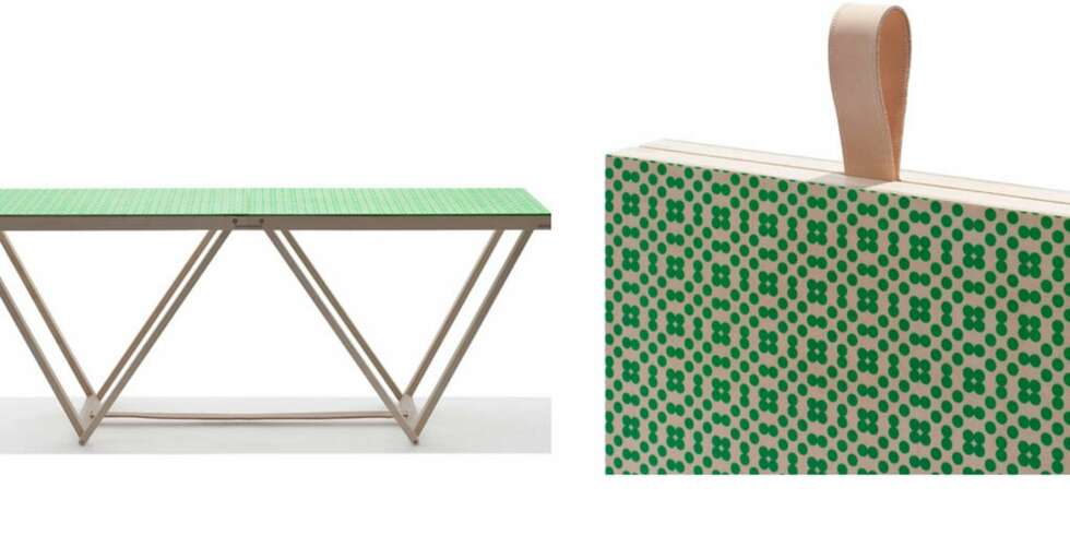 KLAPP SAMMEN: Wallpapered Table fra danske Friis & Black får du med ulike tapetoverflater. Det dekorative bordet er laget i ask, friiswood.dk KLAPP SAMMEN: Wallpapered Table fra danske Friis & Black får du med ulike tapetoverflater. Det dekorative bordet er laget i ask, friiswood.dk