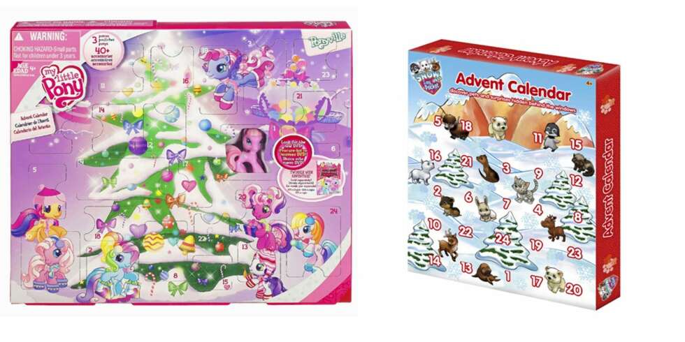 GAVEKALENDER: My little pony-kalenderen inneholder en minihest og utstyr som passer til (kr 159,50). Puppy in my pocket (kr 149,90), begge på Toys'r'us. GAVEKALENDER: My little pony-kalenderen inneholder en minihest og utstyr som passer til (kr 159,50). Puppy in my pocket (kr 149,90), begge på Toys'r'us.