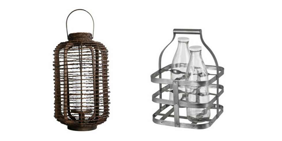TØFFE DETALJER: Lanterne som kommer i to størrelser, kr 489/603, House Doctor/Tina Sand, og flaskeholder med fire flasker, kr 199, Granit. TØFFE DETALJER: Lanterne som kommer i to størrelser, kr 489/603, House Doctor/Tina Sand, og flaskeholder med fire flasker, kr 199, Granit.