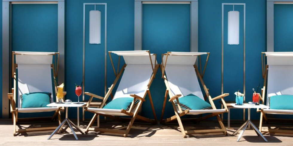 SLARAFFENLIV: Denne takterassen på Five Hotel & Spa i Cannes formelig innbyr til late dager i solen. SLARAFFENLIV: Denne takterassen på Five Hotel & Spa i Cannes formelig innbyr til late dager i solen.