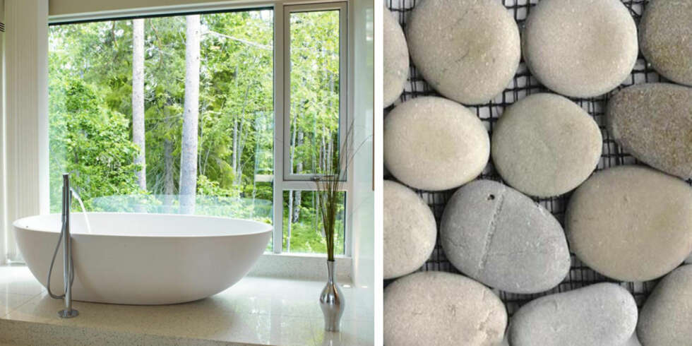 TA NATUREN MED DEG PÅ BADET: Utsikt til naturen er en luksus. Har du ikke det, får du jukse med smådetaljer. TA NATUREN MED DEG PÅ BADET: Utsikt til naturen er en luksus. Har du ikke det, får du jukse med smådetaljer.