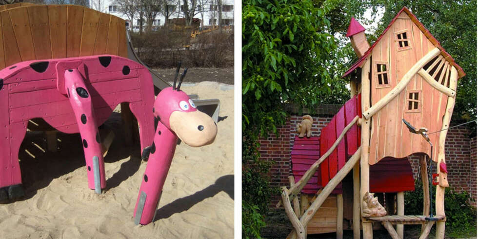 INNBYR TIL LEK: Lekeapparatene fra Spielart er ypperlig om du har plass nok i hagen. INNBYR TIL LEK: Lekeapparatene fra Spielart er ypperlig om du har plass nok i hagen.