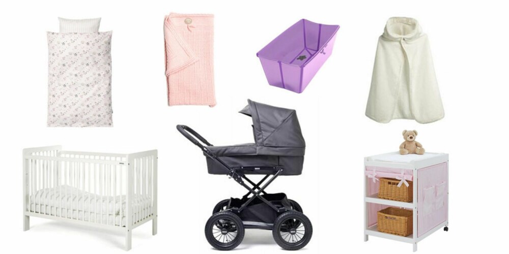 MELLOMKLASSE: 10.333 kroner vogn, 5999 kr (Barnas Hus), seng, 1499 kr (Babyshop), stellebord, 1079 kr (Kidsparadise.no), sengetøy,399 kr (Babyshop), badebalje,399 kr (Babyshop), håndkle, 359 kr (Barnas Hus), babyteppe, Lille Lam (599 kr). MELLOMKLASSE: 10.333 kroner vogn, 5999 kr (Barnas Hus), seng, 1499 kr (Babyshop), stellebord, 1079 kr (Kidsparadise.no), sengetøy,399 kr (Babyshop), badebalje,399 kr (Babyshop), håndkle, 359 kr (Barnas Hus), babyteppe, Lille Lam (599 kr).