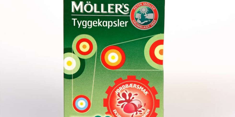 MÖLLER'S TYGGEKAPSLER: Omega-3-tilskudd med bærsmak. MÖLLER'S TYGGEKAPSLER: Omega-3-tilskudd med bærsmak.