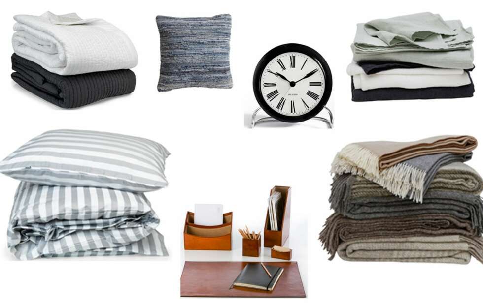 MYKE GAVER TIL GUTTA: Sengeteppe: Mille Notti, Bellas Hus fra kr 1995 Pute:Jotex kr 179 Klokke: Arne Jacobsen bordklokke kr 795 Håndklær: Fra Norrgavel fra kr 49 Sengetøy: Kontorrekvisitta: Fra Balmuir Fra kr 226 til kr 951Ullpledd: Fra Norrgavel Fra kr 795 MYKE GAVER TIL GUTTA: Sengeteppe: Mille Notti, Bellas Hus fra kr 1995 Pute:Jotex kr 179 Klokke: Arne Jacobsen bordklokke kr 795 Håndklær: Fra Norrgavel fra kr 49 Sengetøy: Kontorrekvisitta: Fra Balmuir Fra kr 226 til kr 951Ullpledd: Fra Norrgavel Fra kr 795