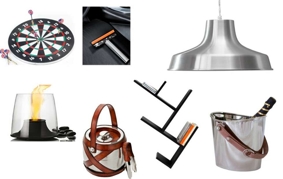 LITT AV HVERT TIL GUTTA: Dartspill: Fra Nille kr 79, Sammenleggbar isskrape Eva Solo kr 369, Industriell lampe: Jotex 499, Biopeis: Royaldesign kr 1245 Isbøtte: Balmuir kr 1179, Bokhylle: Jotex kr 179, Champagne kjøler: Slettvoll kr 1340 LITT AV HVERT TIL GUTTA: Dartspill: Fra Nille kr 79, Sammenleggbar isskrape Eva Solo kr 369, Industriell lampe: Jotex 499, Biopeis: Royaldesign kr 1245 Isbøtte: Balmuir kr 1179, Bokhylle: Jotex kr 179, Champagne kjøler: Slettvoll kr 1340