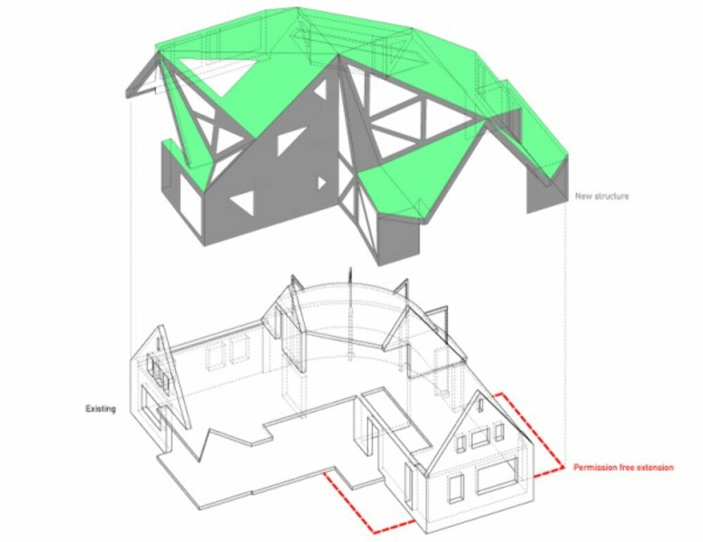 TREDDE OVER: Slik ""tredte"" arkitektene ""lokket"" på huset. TREDDE OVER: Slik ""tredte"" arkitektene ""lokket"" på huset.
