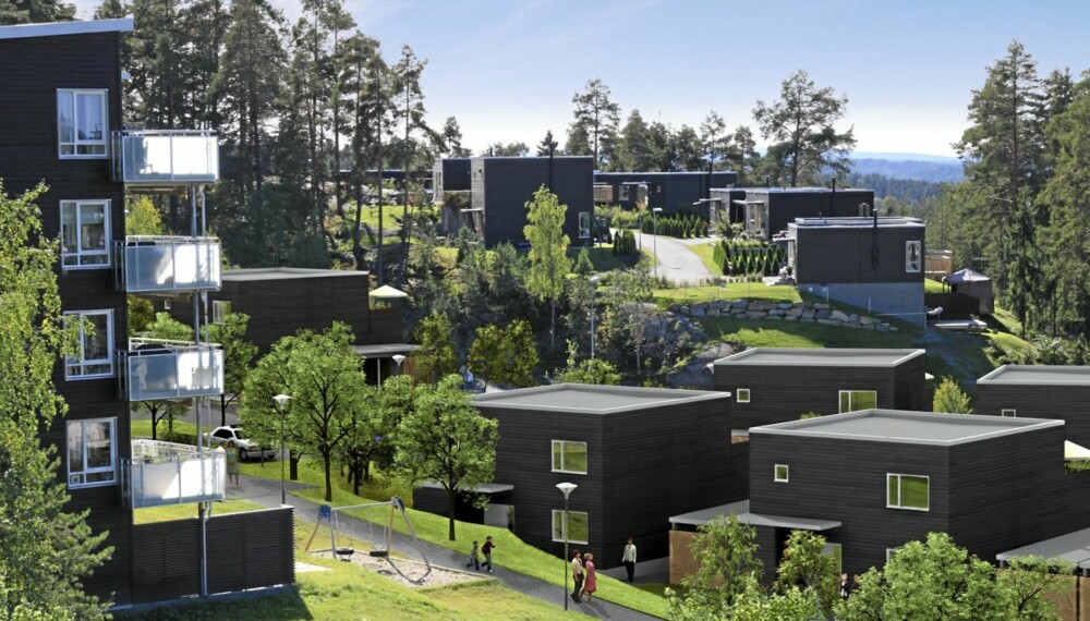 REVOLUSJONERENDE ENERGIGJERRIG: For å begrense energitapet fra boligene reduserte Spor Arkitekter vindusarealene mot nord. For å dra nytte av soloppvarmingen inne i boligen økte de glassflalene mot sør. Tykkelsen av isolasjon i vegger, tak og gulv er større enn i tradisjonelle boliger. Varmepumper varmer opp det meste av luft og vann i husene. REVOLUSJONERENDE ENERGIGJERRIG: For å begrense energitapet fra boligene reduserte Spor Arkitekter vindusarealene mot nord. For å dra nytte av soloppvarmingen inne i boligen økte de glassflalene mot sør. Tykkelsen av isolasjon i vegger, tak og gulv er større enn i tradisjonelle boliger. Varmepumper varmer opp det meste av luft og vann i husene.