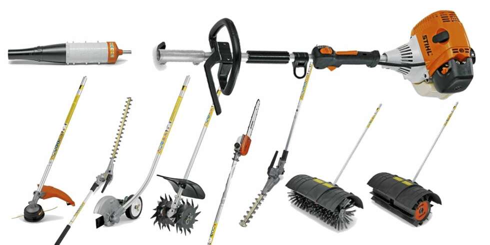 STIHL KOMBIMASKIN: Motor kr 4190, trimmehode kr 1090, hekksaks kr 2990, kantskjærer kr 950, blåser kr 1695, kultivator kr 1850, greinsag kr 2190, krattskjærer kr 2990, børstetrommel kr 2990, feietrommel kr 4500 STIHL KOMBIMASKIN: Motor kr 4190, trimmehode kr 1090, hekksaks kr 2990, kantskjærer kr 950, blåser kr 1695, kultivator kr 1850, greinsag kr 2190, krattskjærer kr 2990, børstetrommel kr 2990, feietrommel kr 4500