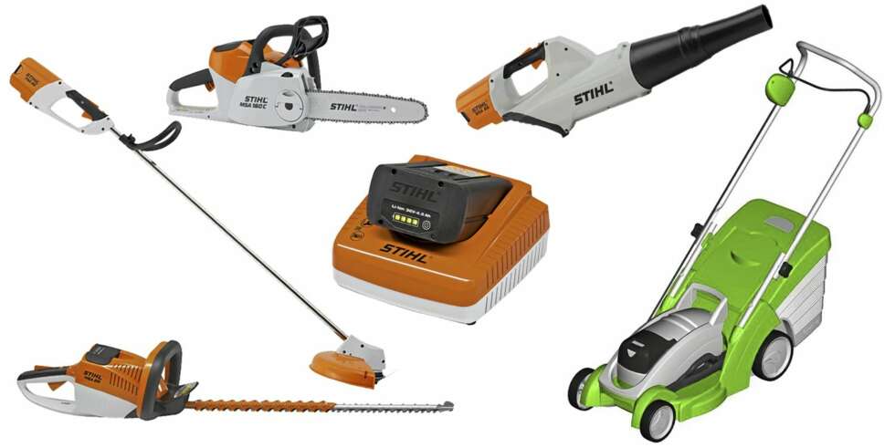 STIHL OPPLADBART komplett/kun enhet: Motorsag kr 5990/2890, hekksaks kr 3990/2390, trimmer kr 3390/1690, blåser kr 5490/2390, gressklipper kr 4690, batteri fra kr 1390 til kr 2650 og lader fra kr 398 til kr 749 STIHL OPPLADBART komplett/kun enhet: Motorsag kr 5990/2890, hekksaks kr 3990/2390, trimmer kr 3390/1690, blåser kr 5490/2390, gressklipper kr 4690, batteri fra kr 1390 til kr 2650 og lader fra kr 398 til kr 749