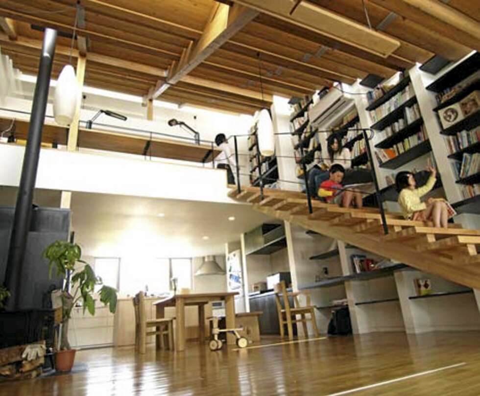 TRAPPEHUSET: Innvendig har interiøret også en tydelig, oppadgående bevegelse. TRAPPEHUSET: Innvendig har interiøret også en tydelig, oppadgående bevegelse.