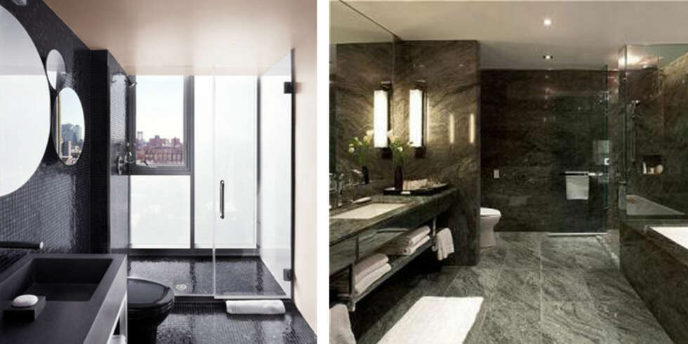 MØRK OG SEXY: Hotel on Rivington i New York og Hazelton Hotel i Toronto er begge fulle av sexy designersjarm. Ikke minst gjelder dette på badet. MØRK OG SEXY: Hotel on Rivington i New York og Hazelton Hotel i Toronto er begge fulle av sexy designersjarm. Ikke minst gjelder dette på badet.
