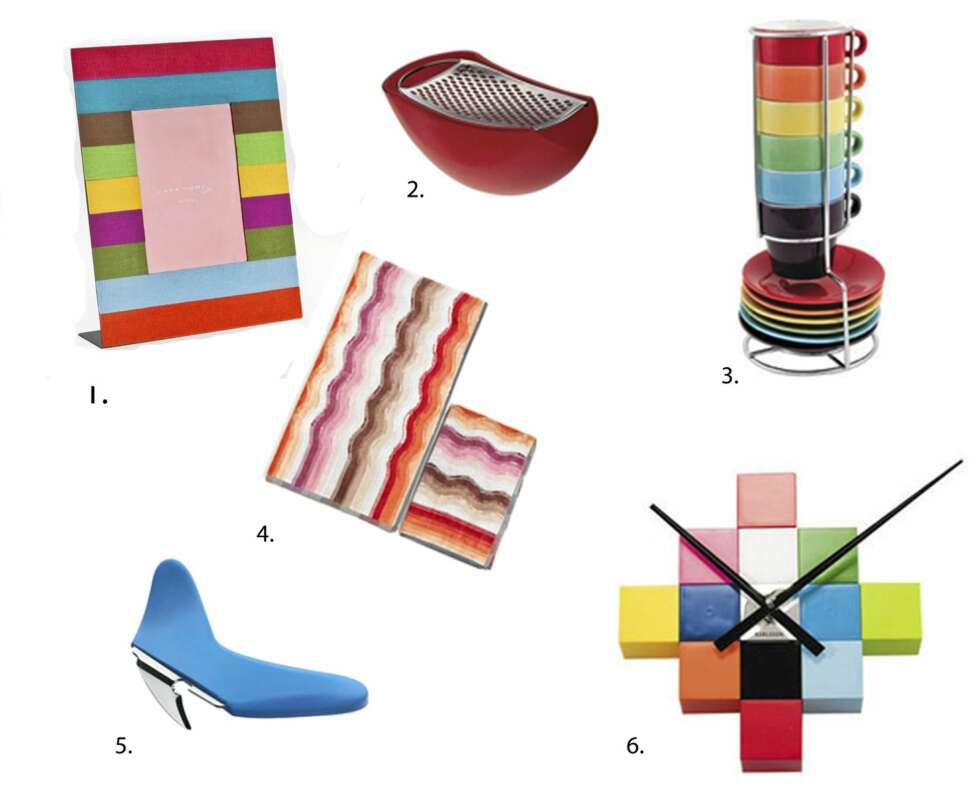 1. Zara Home ramme fra Ellos.no. Pris: 109,- (før: 169,-) 2. Alessi rivjern fra Royaldesign.no. Pris: 102,- (før: 127,-) 3. Present Time espresso sett fra Dotmaison.com. Pris: 128,- (før: 165,-) 4. Missoni Home Morgan håndkle sett fra Forwardforward.com. Pris: 392,- (før: 556,-) 5. Normann Copenhagen Butterfly boksåpner fra Royaldesign.no. Pris: 40,- (før: 50,-) 6. Karlsson ""gjør det selv"" veggklokke fra Dotmaison.com. Pris: 284,- (før: 376,-) 1. Zara Home ramme fra Ellos.no. Pris: 109,- (før: 169,-) 2. Alessi rivjern fra Royaldesign.no. Pris: 102,- (før: 127,-) 3. Present Time espresso sett fra Dotmaison.com. Pris: 128,- (før: 165,-) 4. Missoni Home Morgan håndkle sett fra Forwardforward.com. Pris: 392,- (før: 556,-) 5. Normann Copenhagen Butterfly boksåpner fra Royaldesign.no. Pris: 40,- (før: 50,-) 6. Karlsson ""gjør det selv"" veggklokke fra Dotmaison.com. Pris: 284,- (før: 376,-)