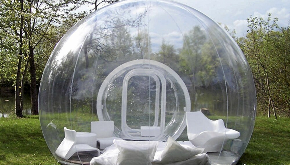 AKVARIE: Man vil nok unektelig få litt gullfiskfølelse inne i et av disse teltene fra Bubble tree. AKVARIE: Man vil nok unektelig få litt gullfiskfølelse inne i et av disse teltene fra Bubble tree.