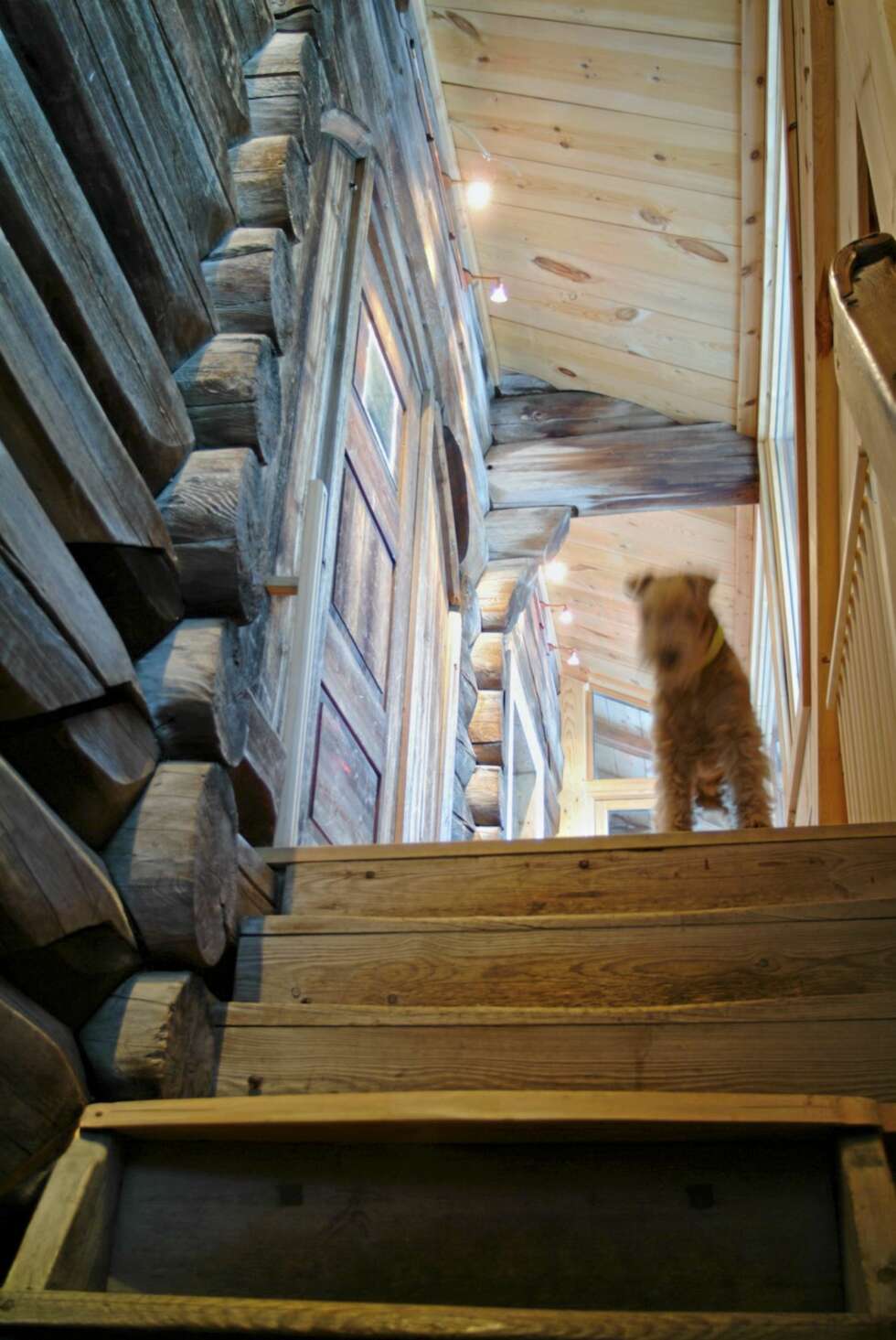 MYE NYTT I GAMMELT HUS: Store deler av trappen og deler av den innglassete svalgangen er rehabilitert med nye materialer. MYE NYTT I GAMMELT HUS: Store deler av trappen og deler av den innglassete svalgangen er rehabilitert med nye materialer.