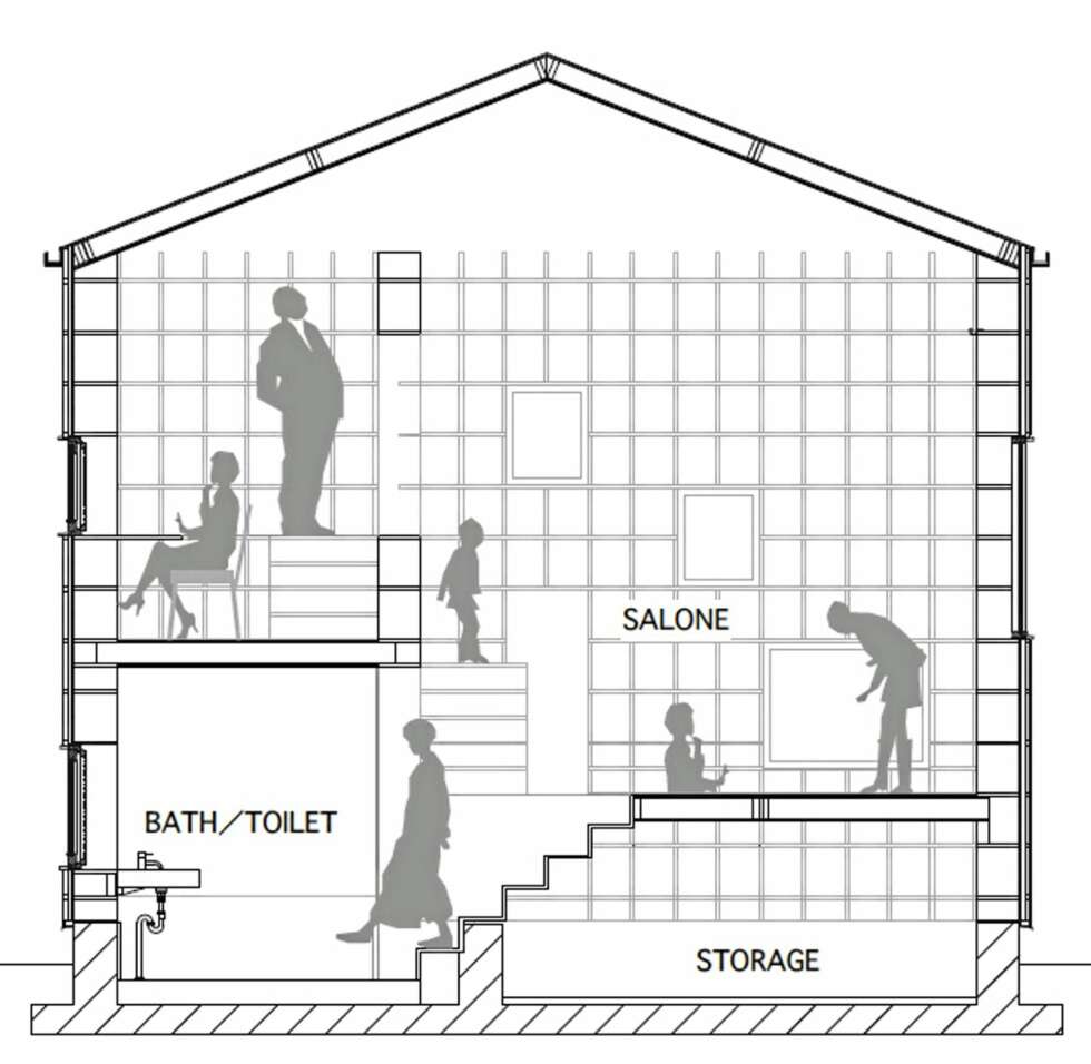 VERTIKALT SNITT: Slik ser huset gjennomskåret fra tak til gulv. VERTIKALT SNITT: Slik ser huset gjennomskåret fra tak til gulv.