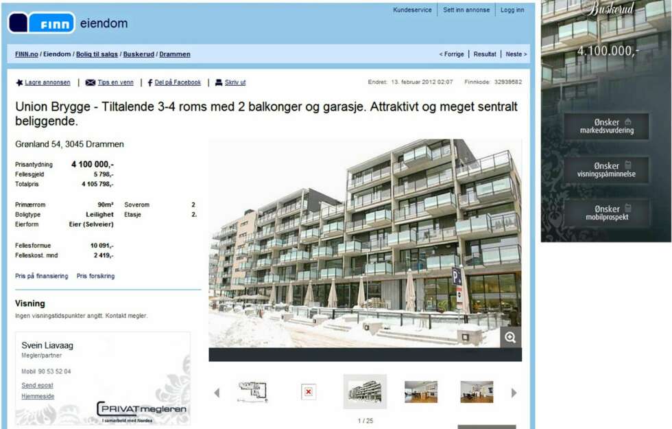 TIL SALGS: Leilighet på Union Brygge i Drammen med 2 balkonger og garasje. Primærrom 90 kvm. 2 soverom. Prisantydning 4.100.000 kroner. TIL SALGS: Leilighet på Union Brygge i Drammen med 2 balkonger og garasje. Primærrom 90 kvm. 2 soverom. Prisantydning 4.100.000 kroner.