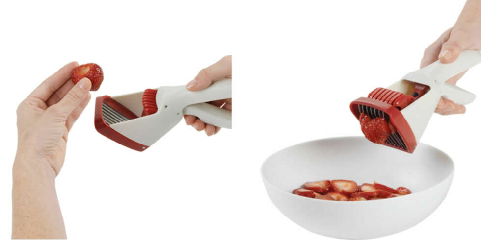 DU SØTE TID: Vil du ha friske jordbær på frokostblandingen din kan du kutte de med denne. DU SØTE TID: Vil du ha friske jordbær på frokostblandingen din kan du kutte de med denne.