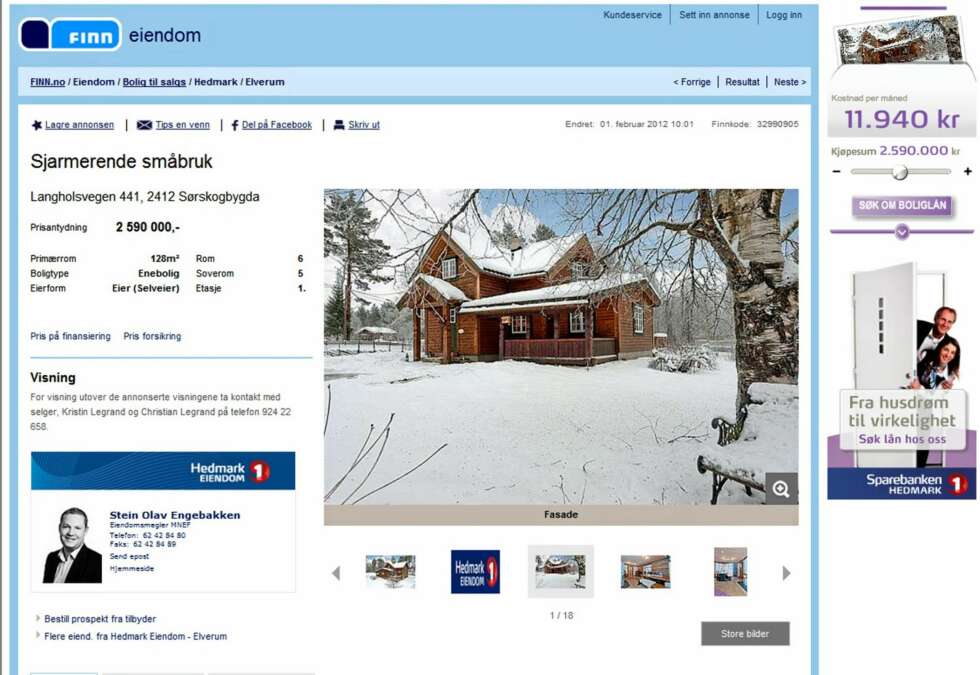 TIL SALGS: Småbruk på Hormoen øst for Elverum. Primærrom128 kvm. Prisantydning 2.590.000 kroner. TIL SALGS: Småbruk på Hormoen øst for Elverum. Primærrom128 kvm. Prisantydning 2.590.000 kroner.