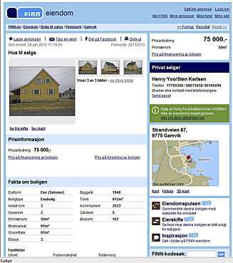 LANDETS RIMELIGSTE: Dette er landets rimeligste som for tiden er til salgs (juli 2010) LANDETS RIMELIGSTE: Dette er landets rimeligste som for tiden er til salgs (juli 2010)