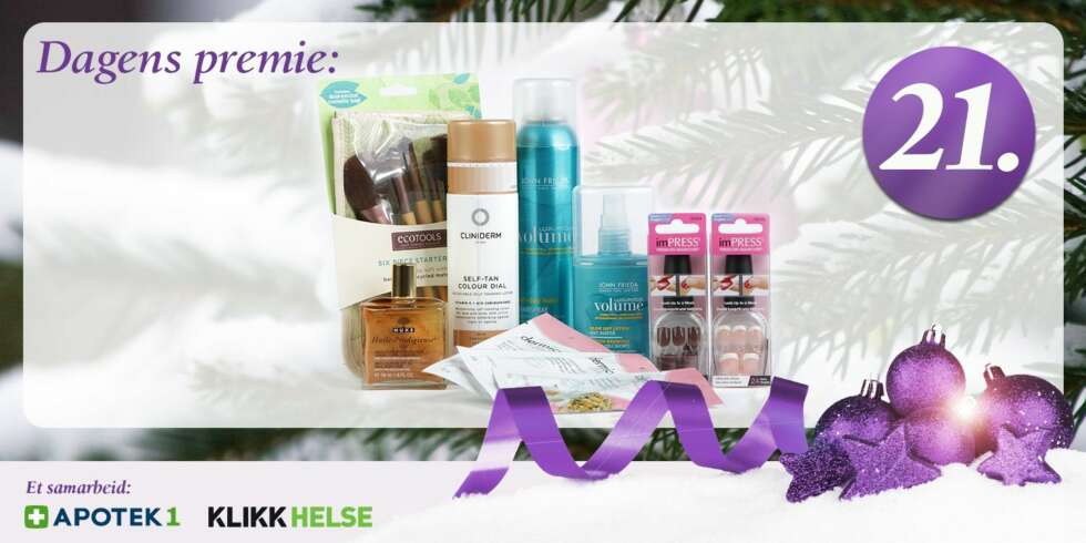Dagens premie er en partypakke med negler, agurkmaske, vitaminmaske, dypskrubb, self-tan, party feet, shimmer olje, hårspray og blow-dry lotion. Dagens premie er en partypakke med negler, agurkmaske, vitaminmaske, dypskrubb, self-tan, party feet, shimmer olje, hårspray og blow-dry lotion.