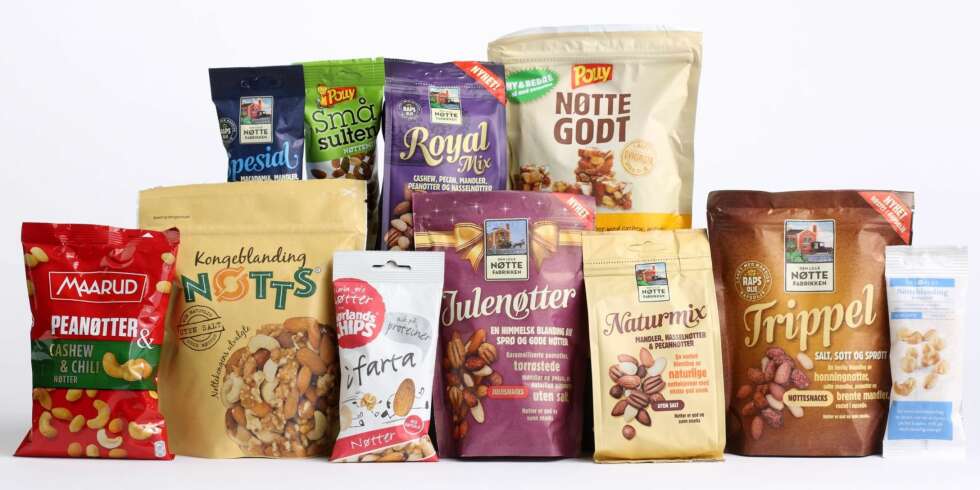 NØTTEBLANDINGER: Klikk Helse har testet 11 nøtteblandinger med og uten salt. FOTO: Bjørn Inge Karlsen, HM Foto NØTTEBLANDINGER: Klikk Helse har testet 11 nøtteblandinger med og uten salt. FOTO: Bjørn Inge Karlsen, HM Foto