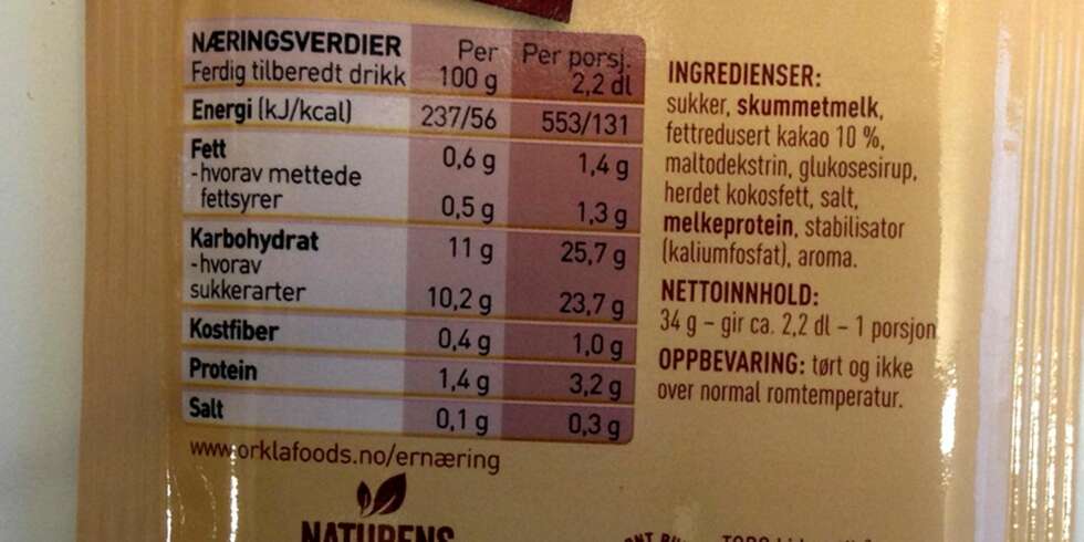 LES NØYE: Varedeklarasjonen inneholder mye nyttig informasjon. FOTO: Jenny Mina Rødahl LES NØYE: Varedeklarasjonen inneholder mye nyttig informasjon. FOTO: Jenny Mina Rødahl