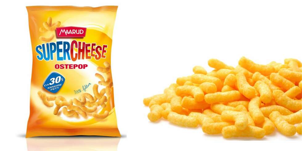 OSTEPOP: Du sparer 30 kcal/100 gram ved å velge Maaruds nyhet Supercheese Ostepop. FOTO: Produsenten og Thinkstockphotos OSTEPOP: Du sparer 30 kcal/100 gram ved å velge Maaruds nyhet Supercheese Ostepop. FOTO: Produsenten og Thinkstockphotos