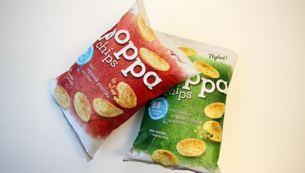 SUNNERE POTETGULL?: Vi har gått nærmere inn på næringsinnholdet til nyheten Poppa Chips fra Sørlandschips. FOTO: Jenny Mina Rødahl SUNNERE POTETGULL?: Vi har gått nærmere inn på næringsinnholdet til nyheten Poppa Chips fra Sørlandschips. FOTO: Jenny Mina Rødahl