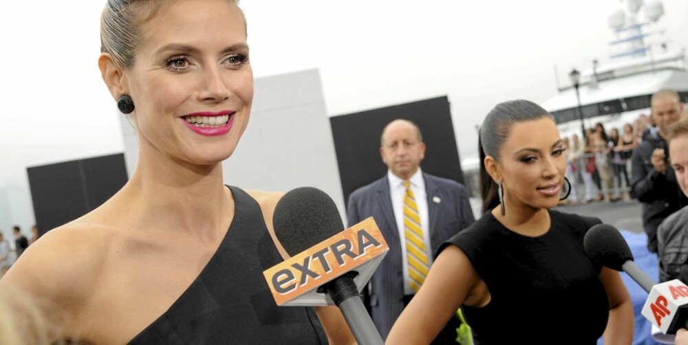 VENNER: Kim Kardashian og Heidi Klum er blitt treningskamerater, og har også vært dommere i TV-showet Project Runway. Her er de avbildet på TV-showet i New York 24. juni. VENNER: Kim Kardashian og Heidi Klum er blitt treningskamerater, og har også vært dommere i TV-showet Project Runway. Her er de avbildet på TV-showet i New York 24. juni.