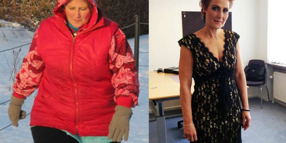 FØR OG ETTER: Kirsten var aktiv før vekttapet (til venstre), men forandringen er ekstrem etter at hun gikk ned over 50 kilo. FØR OG ETTER: Kirsten var aktiv før vekttapet (til venstre), men forandringen er ekstrem etter at hun gikk ned over 50 kilo.