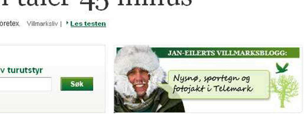 HER FINNER DU BLOGGEN: Høyt oppe på alle sidene under Klikk Friluft finner du en inngang til Pedersens blogg. HER FINNER DU BLOGGEN: Høyt oppe på alle sidene under Klikk Friluft finner du en inngang til Pedersens blogg.