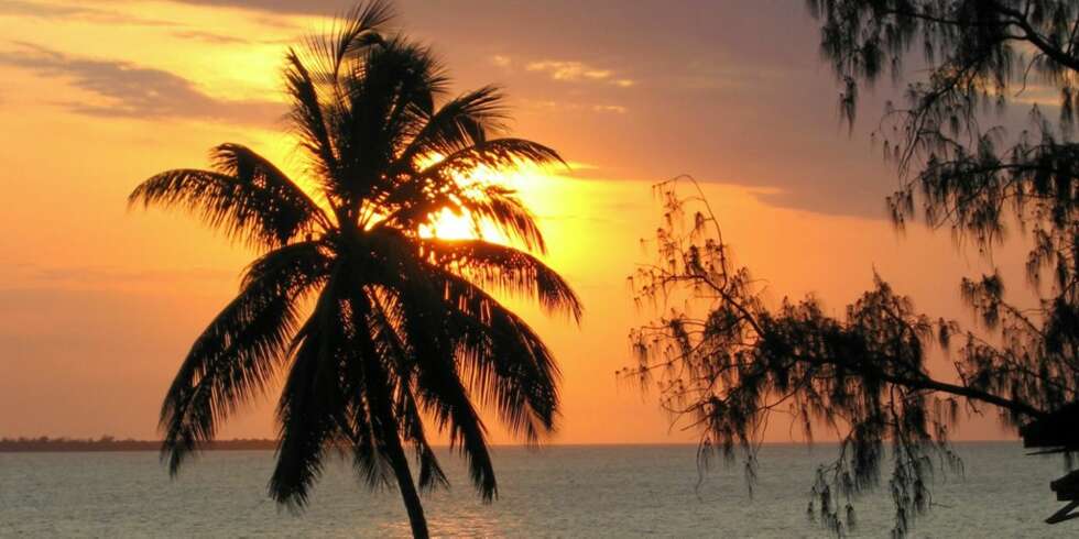PALME I GULL: Solnedgang i Stone Town. PALME I GULL: Solnedgang i Stone Town.