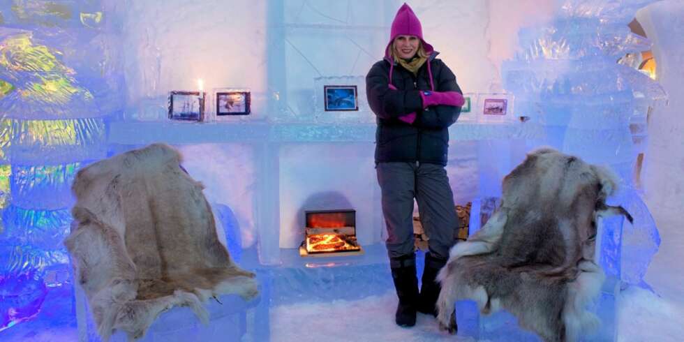 ISHOTELL: På Svalbard fikk Joanna Lumley overnatte på ishotell. ISHOTELL: På Svalbard fikk Joanna Lumley overnatte på ishotell.
