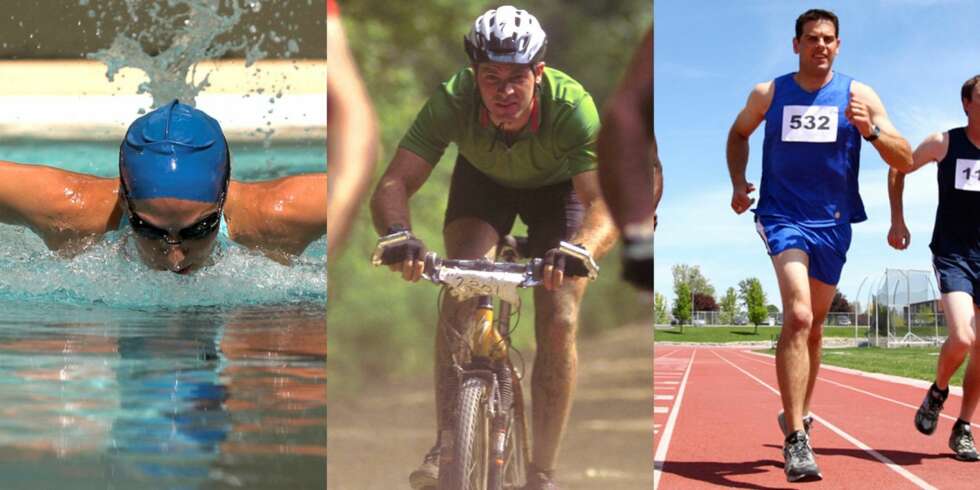 TRIATLON: Det finnes forskjellige typer triatlon. Kort/sprint er vanligvis 750 m svømming, 20 km sykling og 5 km løp. Noe alle kan klare, eller? TRIATLON: Det finnes forskjellige typer triatlon. Kort/sprint er vanligvis 750 m svømming, 20 km sykling og 5 km løp. Noe alle kan klare, eller?
