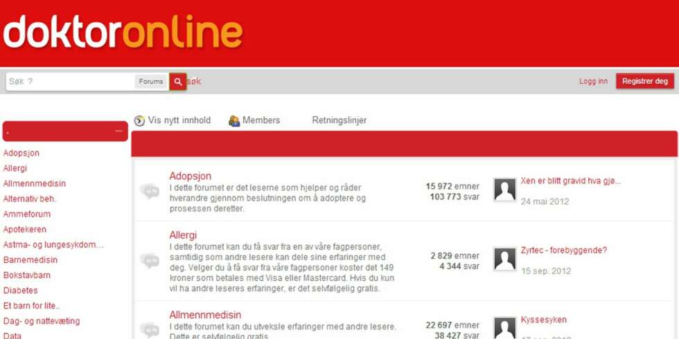 OBS: Dette er en testside som viser litt av nye Doktor Online. Om du finner feil her, har du helt rett - endelig versjon av Doktor Online kommer snart - også på mobil og lesebrett! OBS: Dette er en testside som viser litt av nye Doktor Online. Om du finner feil her, har du helt rett - endelig versjon av Doktor Online kommer snart - også på mobil og lesebrett!