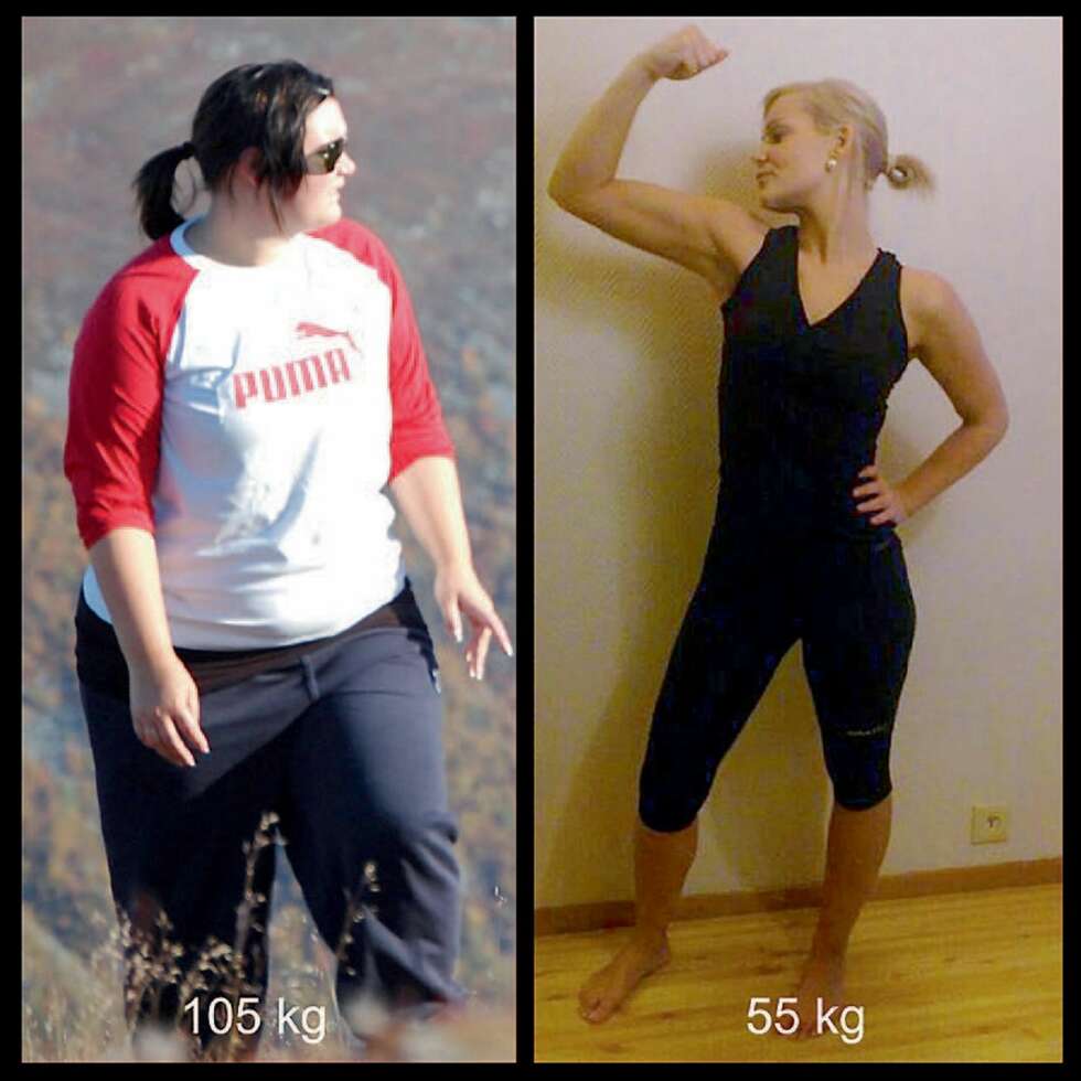 FØR OG ETTER: Disse bildene delte Silje med facebookvennene sine da kiloene var borte. FØR OG ETTER: Disse bildene delte Silje med facebookvennene sine da kiloene var borte.
