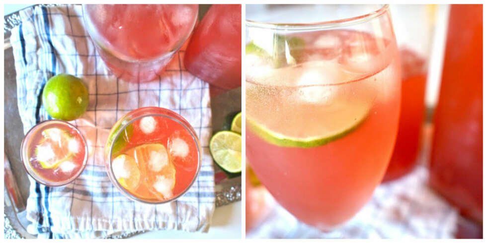 PINK LIMONADE: Forfriskende tranebærlemonade med lime PINK LIMONADE: Forfriskende tranebærlemonade med lime