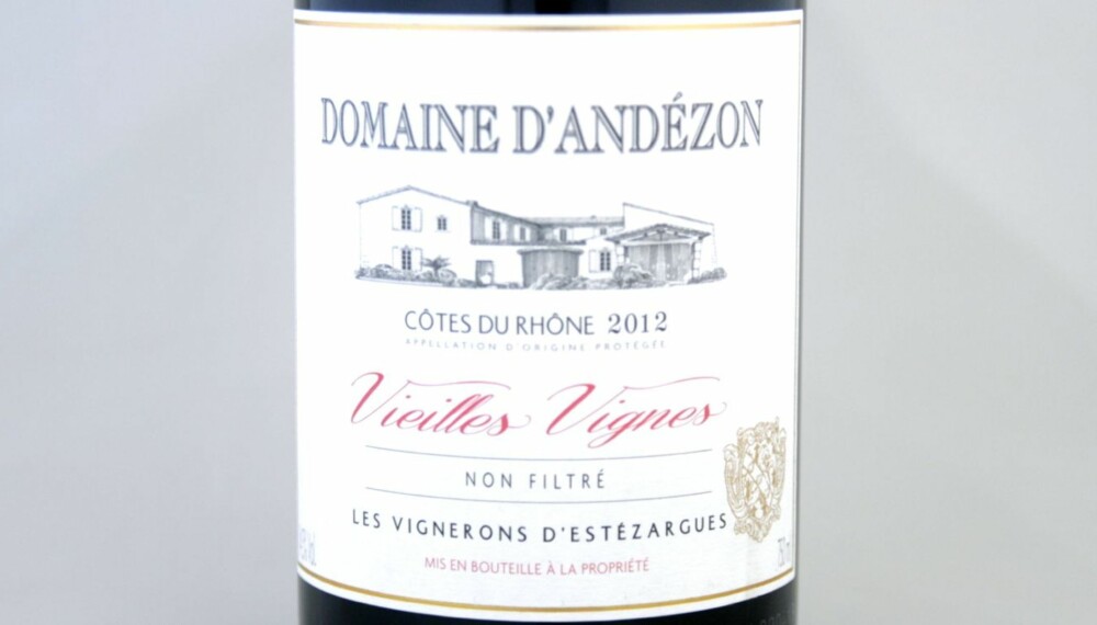 GODE RØDVINSKJØP: Domaine d'Andézon 2012 kom på delt åttendeplass. GODE RØDVINSKJØP: Domaine d'Andézon 2012 kom på delt åttendeplass.