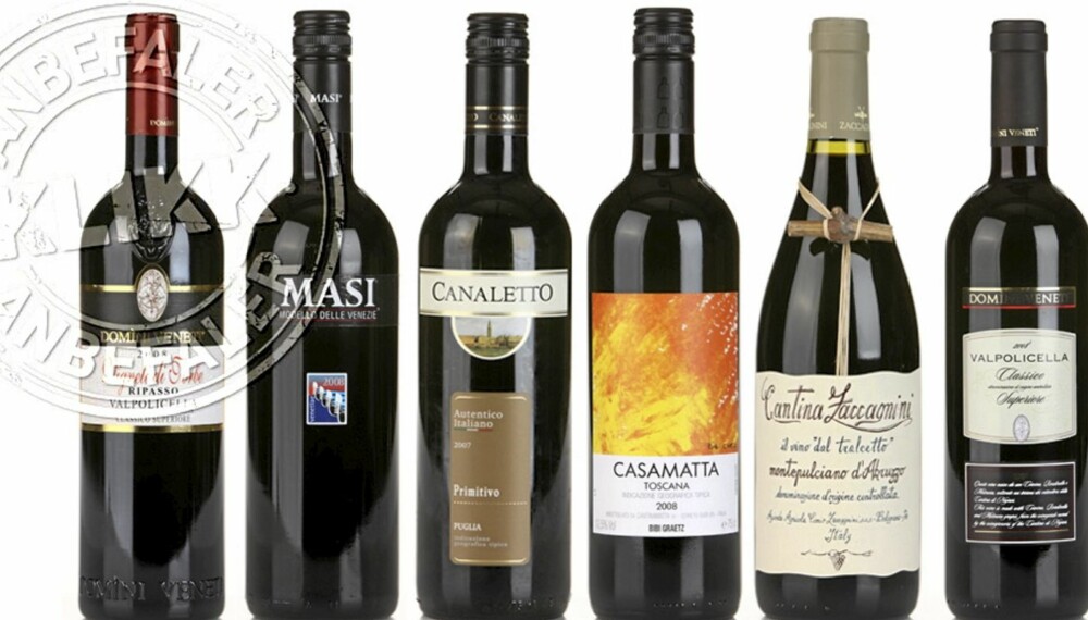 Ti mest solgte rødviner, Italia, fra 2009. Klikk mat. Ti mest solgte rødviner, Italia, fra 2009. Klikk mat.