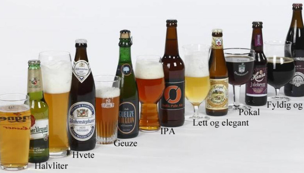 ØLGLASS: Vi valgte oss ut syv forskjellige øltyper og syv forskjellige ølglass, og testet alle 49 kombinasjonene. ØLGLASS: Vi valgte oss ut syv forskjellige øltyper og syv forskjellige ølglass, og testet alle 49 kombinasjonene.