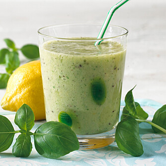 SHADY LADY: Med banan, kiwi, appelsin og frisk basilikum. SHADY LADY: Med banan, kiwi, appelsin og frisk basilikum.