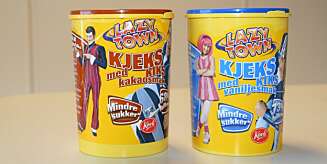 NUMMER 1: Lazy town kjeks med kakaosmak og vaniljesmak (Kavli). NUMMER 1: Lazy town kjeks med kakaosmak og vaniljesmak (Kavli).