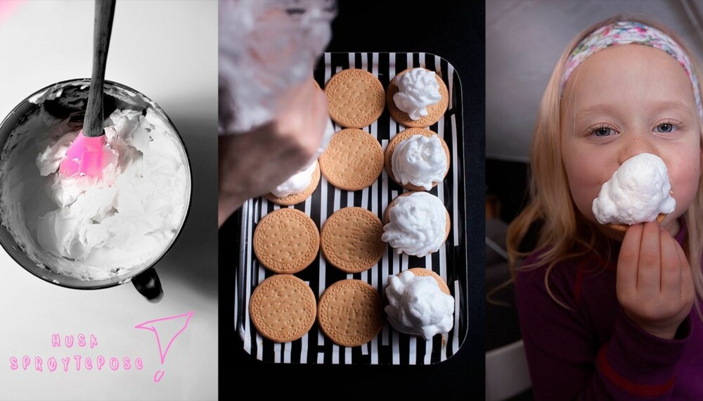 KOKOSBOLLER: Filippa syntes det er rart at kokosbollene ikke smaker kokos. Vi pyntet våre med kakeglitter fra London. Men hun kan ikke få nok av dem uansett. Foto: Per Olav Sølvberg. KOKOSBOLLER: Filippa syntes det er rart at kokosbollene ikke smaker kokos. Vi pyntet våre med kakeglitter fra London. Men hun kan ikke få nok av dem uansett. Foto: Per Olav Sølvberg.